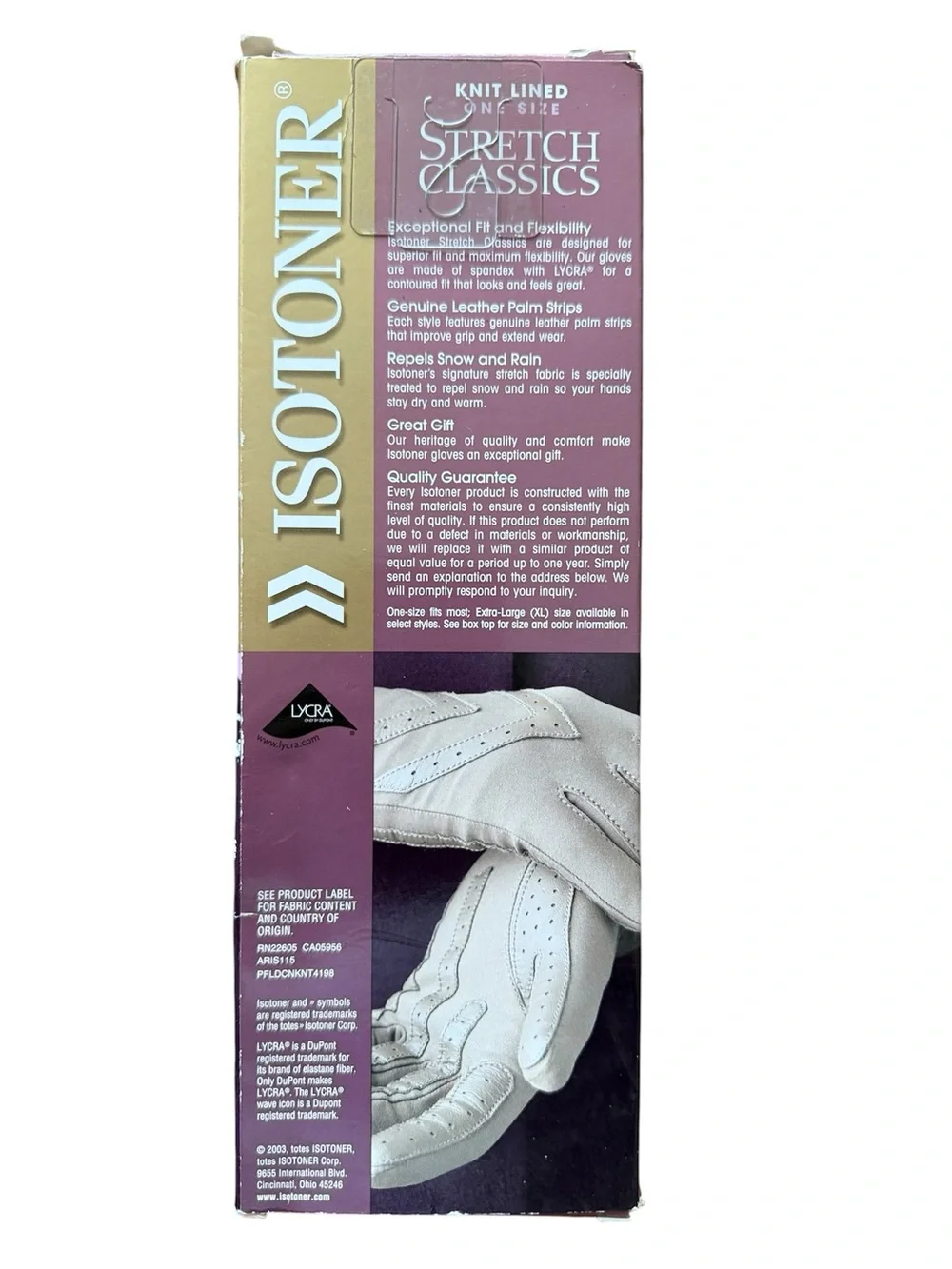 NIB Isotoner Knit-Lined Stretch Classics Gloves Black One Size A24813BLK1SZ - Picture 4 of 5